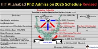 IIIT Allahabad PhD Admission 2026 Schedule Revised; Check Complete Schedule Here